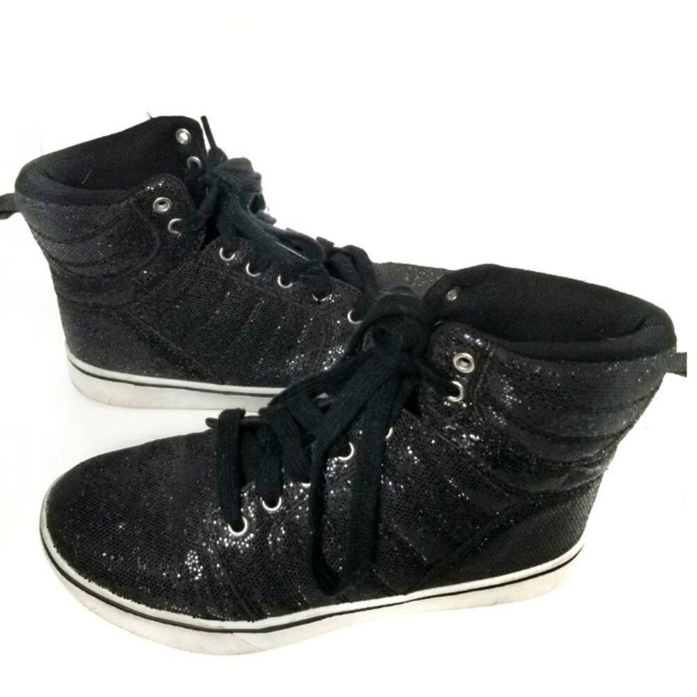 Op | Black Sparkly High-Top Sneakers